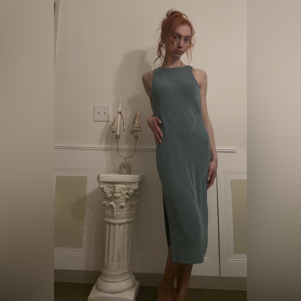 Teal Subtle Shimmer Maxi Dress